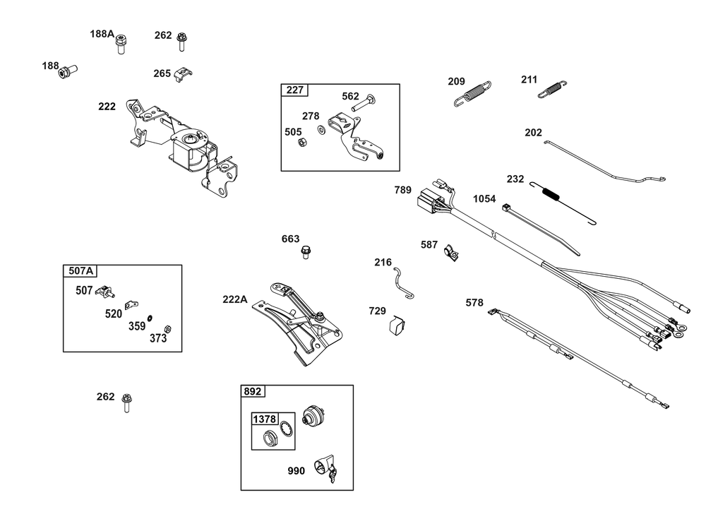 Controls Group Diagram and Parts List for 386447-0460-G1 200000 - 399999 Briggs and Stratton Engine
